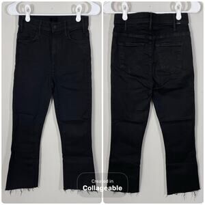 Mother The Hustler Ankle Fray Not Guilty Black Denim Jeans Women’s Size 25